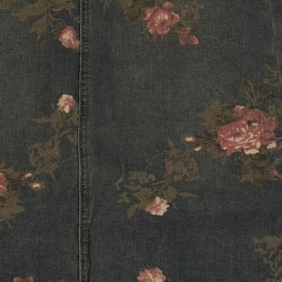 Floral Print Denim Skirt - Picture 3 of 7
